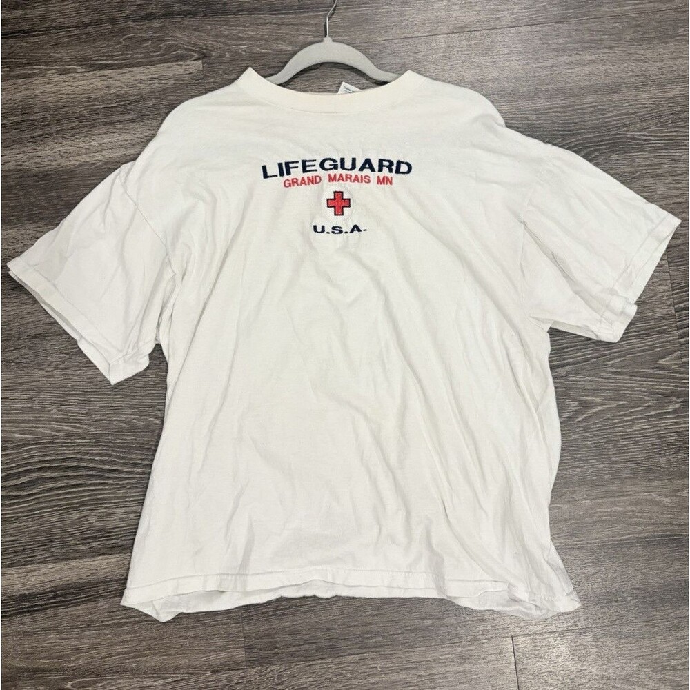 Vintage 1980/90’s Men’s White Lifeguard Cotton Crew Neck T-Shirt XL
